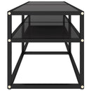 tv-bord 140x40x40,5 cm hærdet glas sort