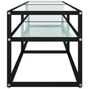 tv-bord 140x40x40,5 cm hærdet glas marmoreffekt hvid
