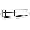 tv-bord 160x40x40,5 cm hærdet glas transparent