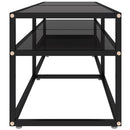 tv-bord 160x40x40,5 cm hærdet glas sort