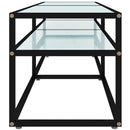 tv-bord 160x40x40,5 cm hærdet glas marmoreffekt hvid