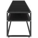 tv-bord 180x40x40,5 cm hærdet glas sort