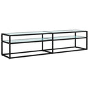 tv-bord 180x40x40,5 cm hærdet glas marmoreffekt hvid