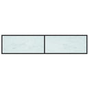 tv-bord 180x40x40,5 cm hærdet glas marmoreffekt hvid