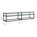 tv-bord 180x40x40,5 cm hærdet glas marmoreffekt hvid
