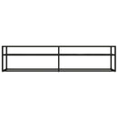 tv-bord 180x40x40,5 cm hærdet glas marmoreffekt sort
