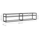 tv-bord 200x40x40,5 cm hærdet glas transparent