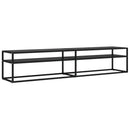 tv-bord 200x40x40,5 cm hærdet glas sort