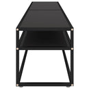 tv-bord 200x40x40,5 cm hærdet glas sort