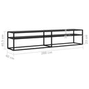 tv-bord 200x40x40,5 cm hærdet glas sort