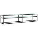 tv-bord 200x40x40,5 cm hærdet glas marmoreffekt hvid