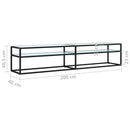 tv-bord 200x40x40,5 cm hærdet glas marmoreffekt hvid