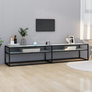 tv-bord 200x40x40,5 cm hærdet glas marmoreffekt hvid