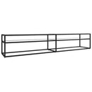 tv-bord 220x40x40,5 cm hærdet glas transparent