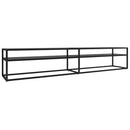 tv-bord 220x40x40,5 cm hærdet glas sort