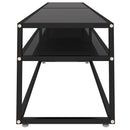tv-bord 220x40x40,5 cm hærdet glas sort