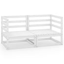 2-personers havesofa massivt fyrretræ hvid