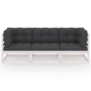 3-personers sofa med hynder massivt fyrretræ
