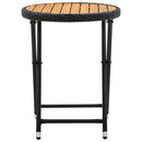 tebord 60 cm massivt akacietræ og polyrattan sort