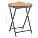 tebord 60 cm massivt akacietræ og polyrattan grå