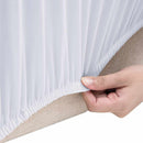 elastisk 2-personers sofabetræk polyesterjersey hvid
