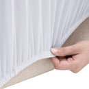 elastisk 4-personers sofabetræk polyesterjersey hvid