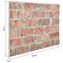 Vægpaneler 10 stk. 100 x 50 cm Rød EPS Skum