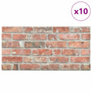 Vægpaneler 10 stk. 100 x 50 cm Rød EPS Skum