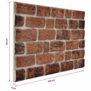 Vægpaneler 10 stk. 100 x 50 cm Brun Mursten EPS Skum
