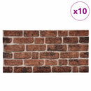 Vægpaneler 10 stk. 100 x 50 cm Brun Mursten EPS Skum
