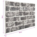 Vægpaneler 10 stk. 100 x 50 cm Mørkegrå og Hvid EPS Skum