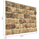 Vægpaneler 10 stk. 100 x 50 cm Mørk Sand EPS Skum