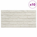 Vægpaneler 10 stk. 100 x 50 cm Hvid EPS Skum