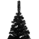 kunstigt juletræ med lys og kuglesæt 240 cm PVC sort