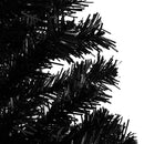 kunstigt juletræ med lys og kuglesæt 240 cm PVC sort