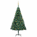 kunstigt juletræ med lys og kuglesæt 240 cm grøn