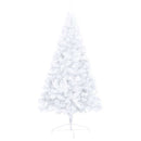 kunstigt halvt juletræ med lys og kuglesæt 120 cm hvid