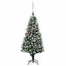kunstigt juletræ med LED og kuglesæt og fyrrekogler 150 cm