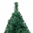 kunstigt juletræ med lys og kuglesæt 120 cm PVC grøn