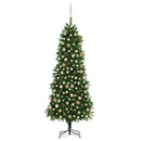 kunstigt juletræ med lys og kuglesæt 240 cm grøn