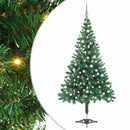 kunstigt juletræ med lys og kuglesæt 120 cm 230 grene