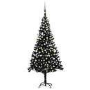 kunstigt juletræ med lys og kuglesæt 240 cm PVC sort