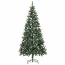 kunstigt juletræ med lys 210 cm