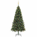 kunstigt juletræ med lys og kuglesæt 210 cm grøn