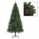 kunstigt juletræ med lys og kuglesæt 210 cm grøn