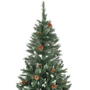 kunstigt juletræ med lys og kuglesæt 210 cm