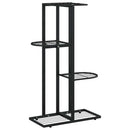 blomsterstativ i 4 niveauer 43x22x76 cm metal sort