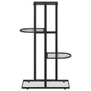 blomsterstativ i 4 niveauer 43x22x76 cm metal sort