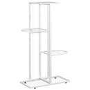 blomsterstativ i 4 niveauer 43x22x76 cm metal hvid