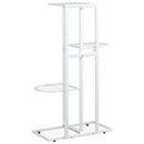blomsterstativ i 4 niveauer 43x22x76 cm metal hvid